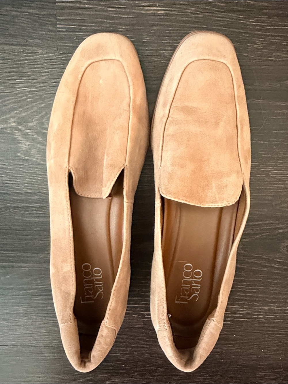 Franco Sarto Women's Suede Slip-On Loafers in Tan